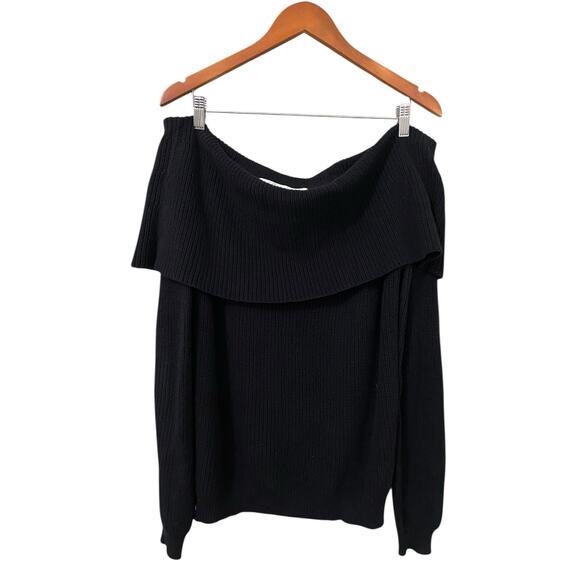 Lovers + Friends Revolve Vylette Sweater Large Black Off The Shoulder Knit - Picture 10 of 11